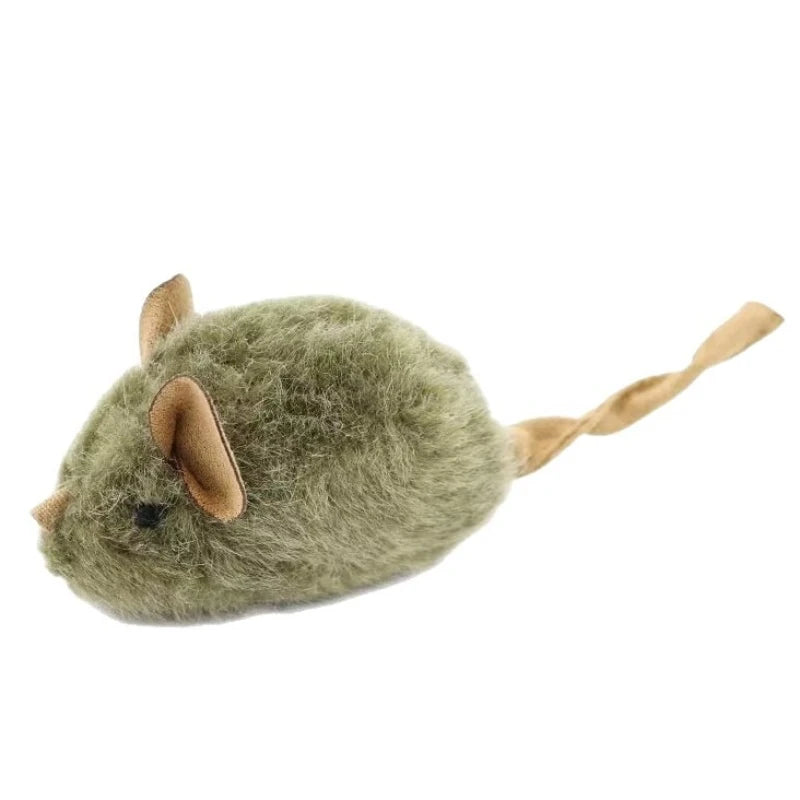 Cat Chew Plush Toy Squeaky Simulated Mouse Chew-resistant Teasing Kitten Toy Interactive Chasing Cute Teeth Grinding Cat Toy