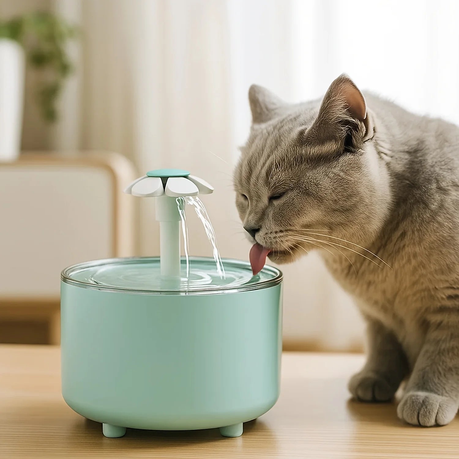 50Oz/1.5L Automatic Pet Water Dispenser, USB Powered, Silent Circulation, Floral Design, Suitable for Cats and Dogs of All Sizes, No Batteries Required, Durable and Easy to Clean, Suitable for Home and Commercial Use, Cat Wat