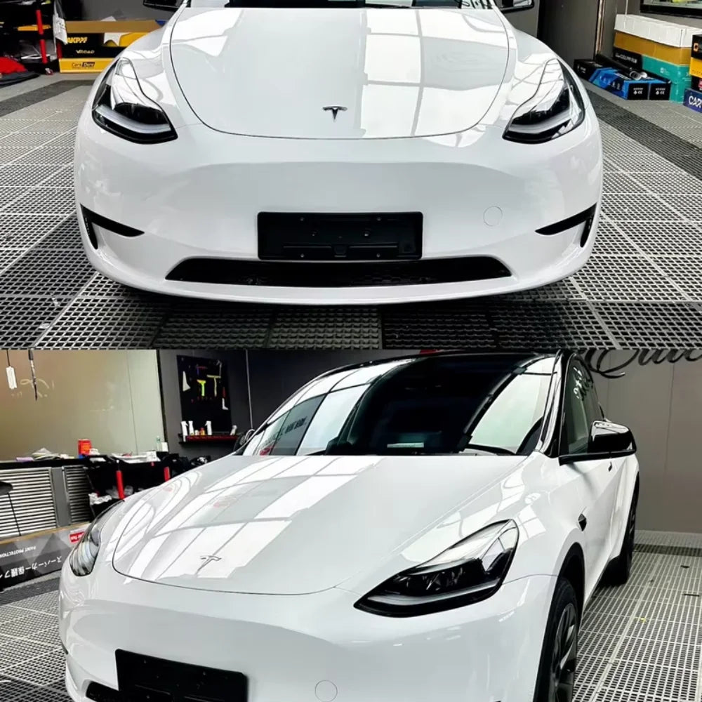 Car Wrap Film PET Glossy White Film Bubble Free Decal Car Adhesive Vinyl Waterproof Sticker for Car Accessories