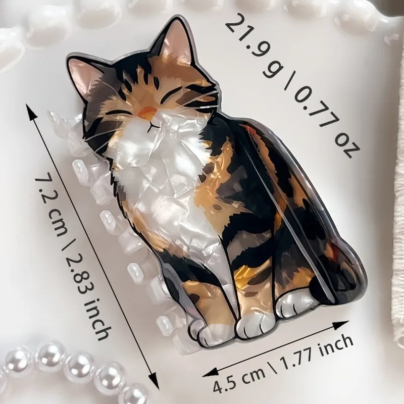 1PCS Versatile Cat Scratch Clip Acrylic Printed Scratch Clip Cute Cat Hair Accessory Suitable for Daily Use Festivals Cat Lovers