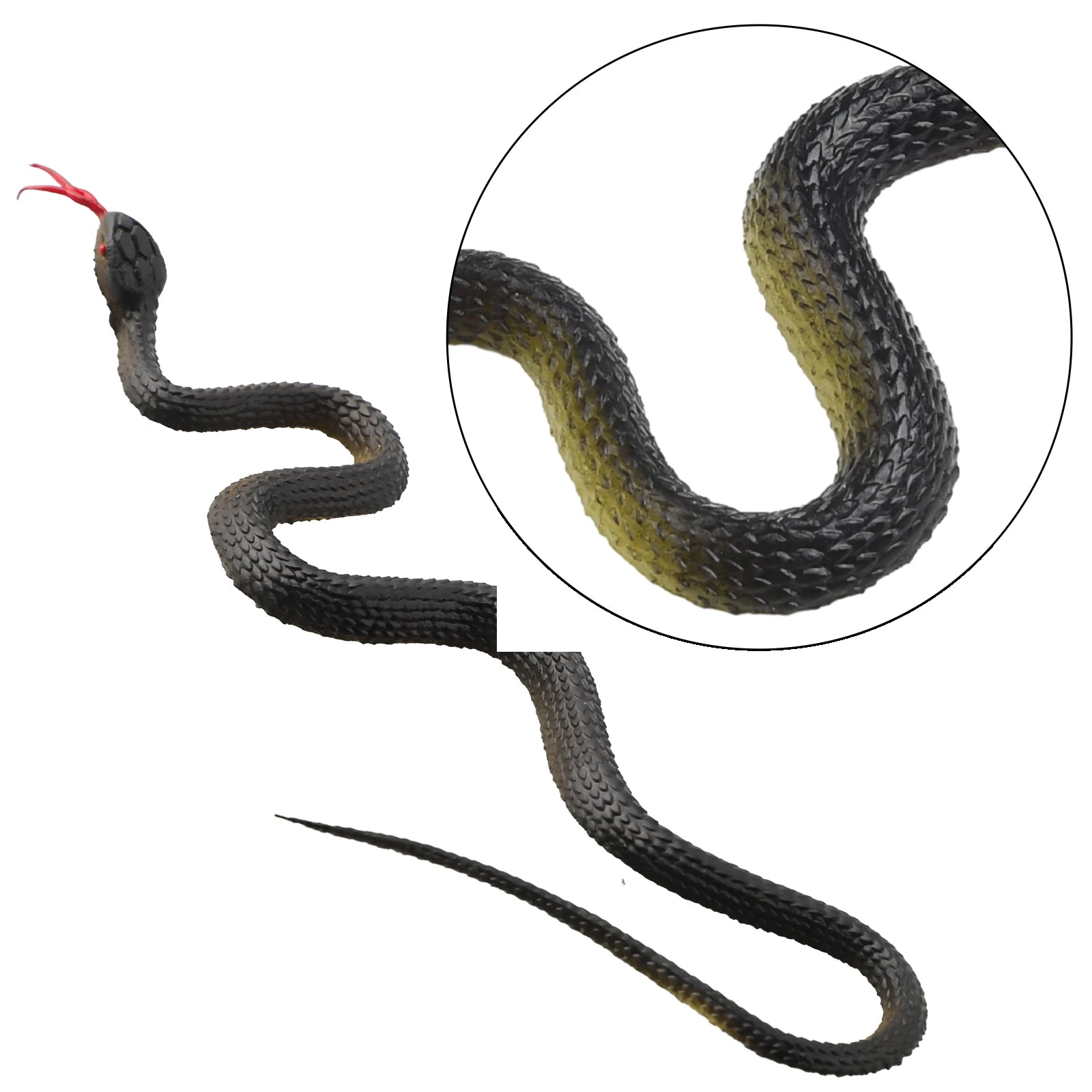 Fake Rubber Snake Toy, 45cm Realistic Prank Trick Toy With Tongue Stick Out, Perfect For Garden Decor, Birds Deterrent