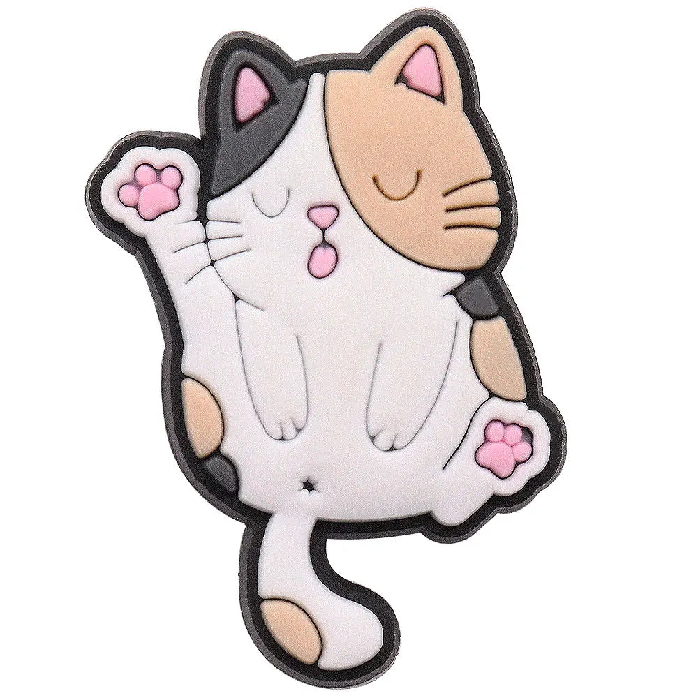 1-17PCS PVC Kawaii Animal Cat Mom Sandal Shoe Decoration Buckle Charms Fit Wristbands Hole Slipper Accessories Kid Xmas Gift
