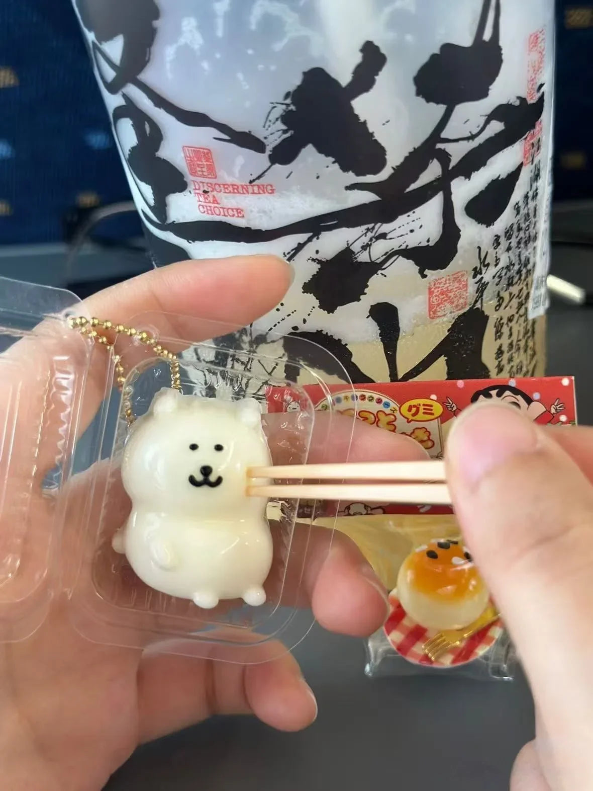 Joke Bear Anime Pinch Squeeze Lunch Box Keychain Cute Polar bear Bag Pendant Kawaii Soft Stuffed Squishy Toys Birthday Gift