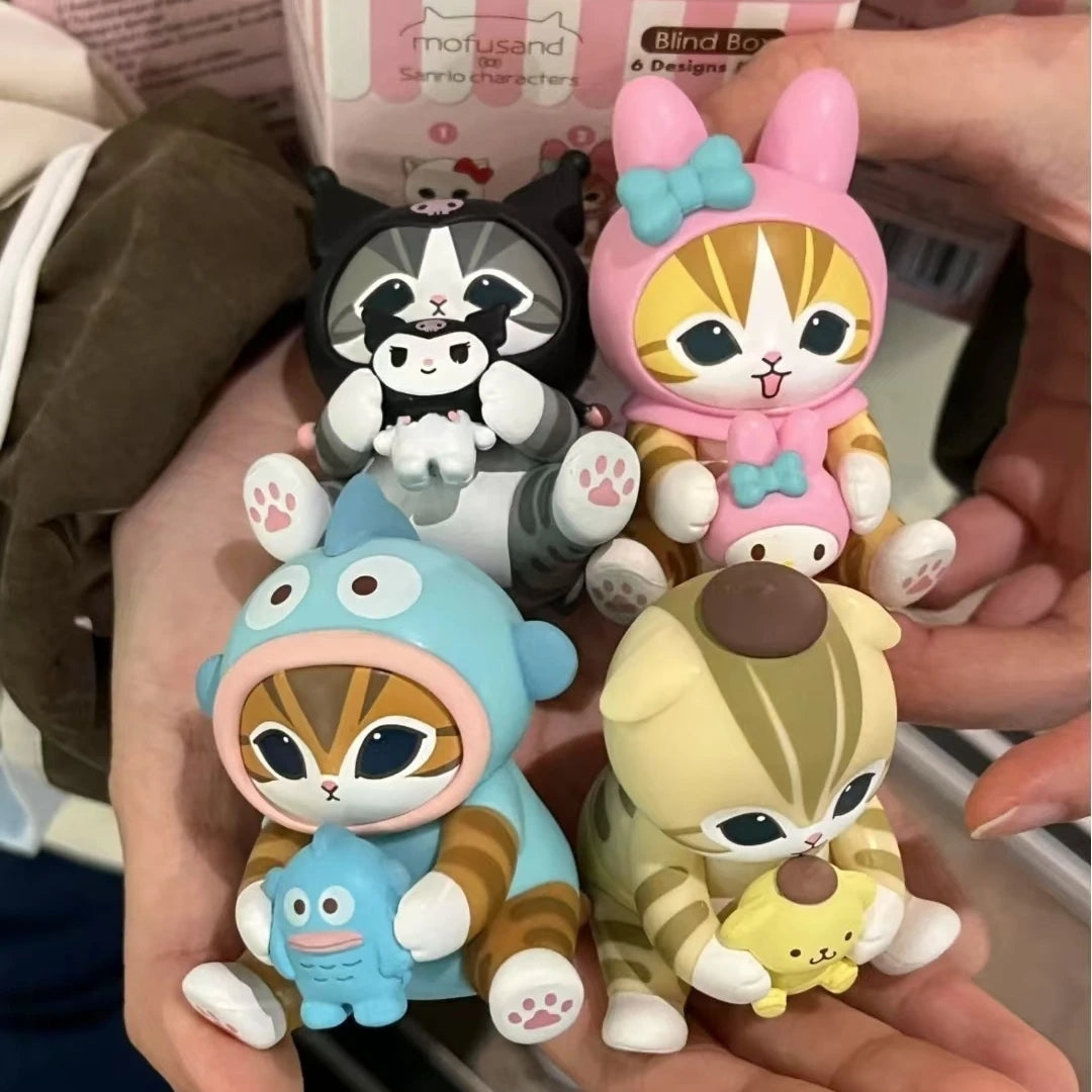 New Mofusand Collaboration Shark Cat Image Ugly Fish Doll Toy Display Fashion Blind Box Vinyl Face Blind Box Toys And Hobbies