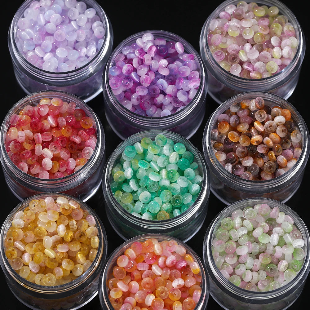 100Pcs/Lot 4mm Glass Imitation Cat Eye Round Beads for Handmade Making Jewelry DIY Bracelet Necklace Accessories