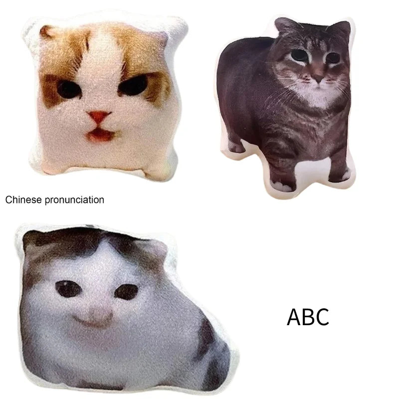 Voice Doll Cat Voice Keychain With Sound Decompression Soft Plush Squeeze Talking Cat Keychain Realistic Meow Sound Kids Toy