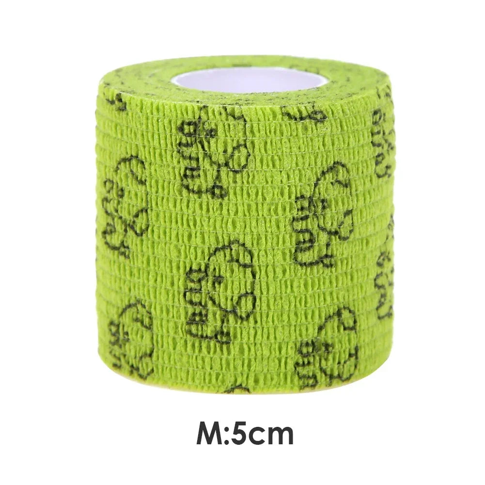 Pet Dog Cat Medical Breathable Elastic Bandage Non-woven Pet Self Adherent Wound Outdoor Retractable Sports Tape Dog Accessories