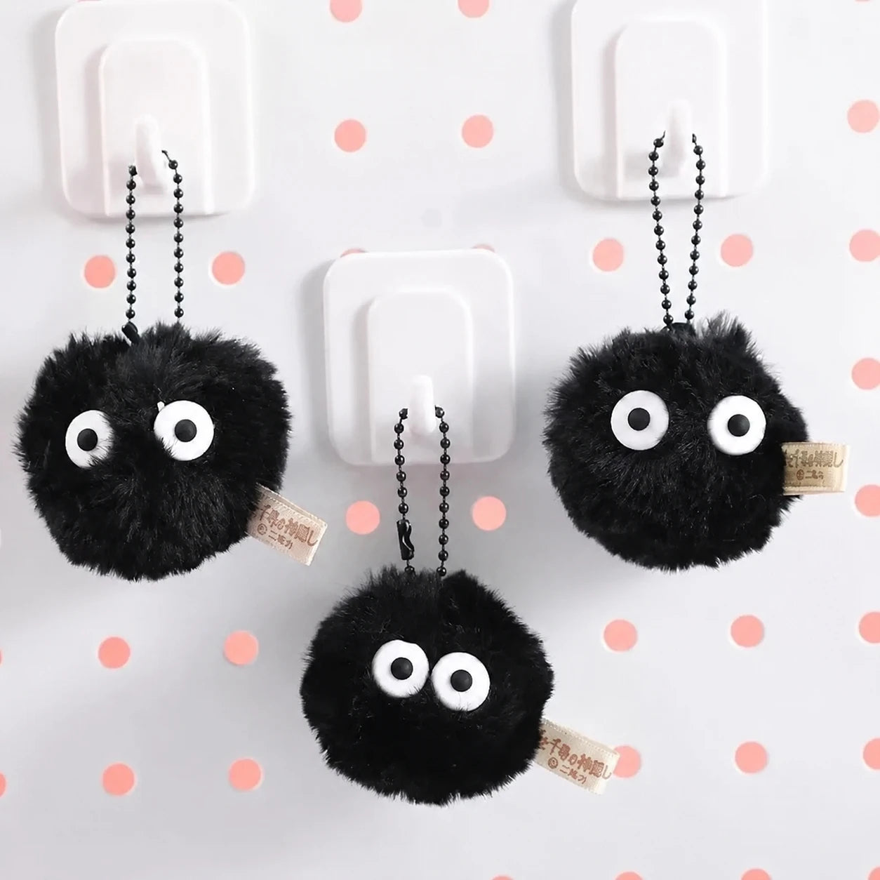 5 Pcs Briquette Doll Pendant Keychain Bag Accessories Cute Plush Black Coal Ball Cartoon Toy Pendant Gift Wholesale