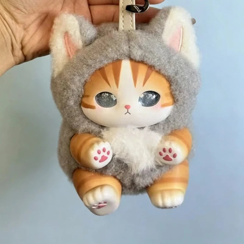 Cute Cat Doll Plush Keychain, Animal Dress Modeling, Vinyl Doll，bag Decoration Pendant,Surprise Blind Box，ideal Toy Gift Pendant