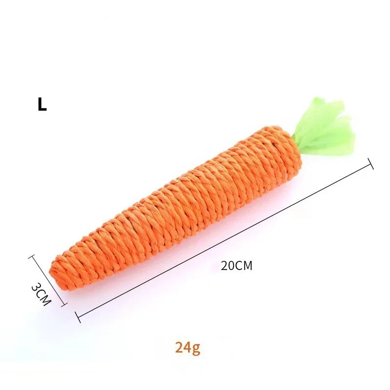 Fun Cat Teething Stick Sound Carrot Cuddle Toy Anti-Bite Scratch Board Pet Supplies for Interactive Entertainment
