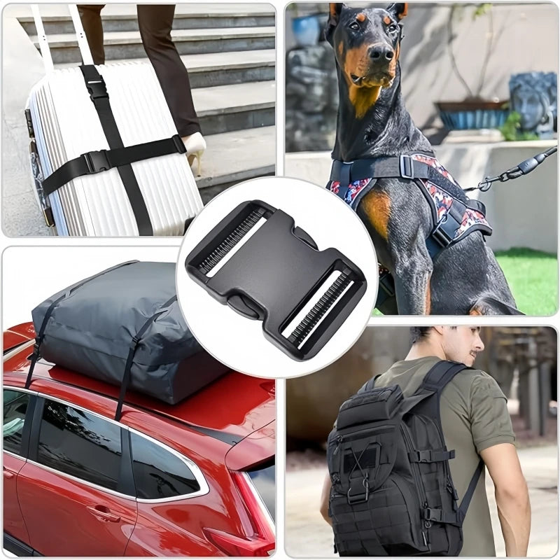 10Pcs Plastic Side Release Buckle Black Belt Buckle For DIY Webbing Straps Paracord Bracelet Bag Clothing Accessories Pet Collar