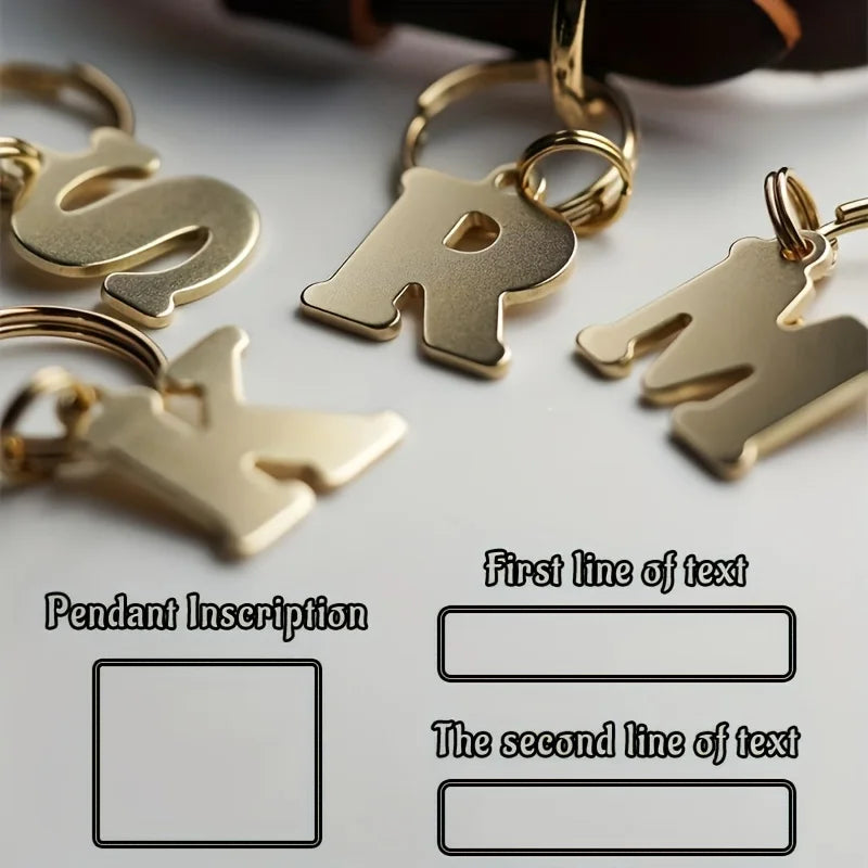 [Customized Products] Personalized Stainless Steel Pet Pendant Keychain, Customizable Pet Id Tag Letter Pendant, Custom Dog Tag