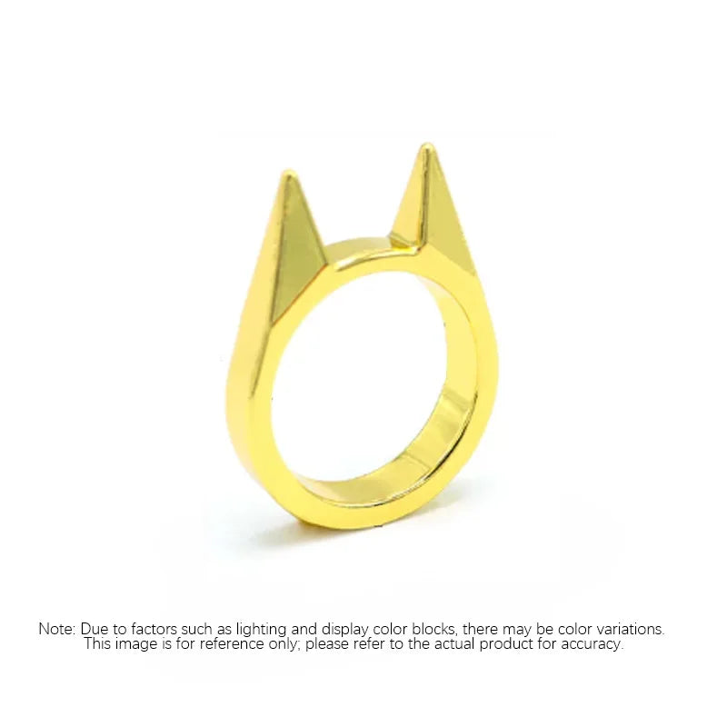 Women Men Cute Cat Ear Rings Self Defense Rings Metal Knuckle Window Breaker Escorts Attack Rings Unisex Jewelry Accessories