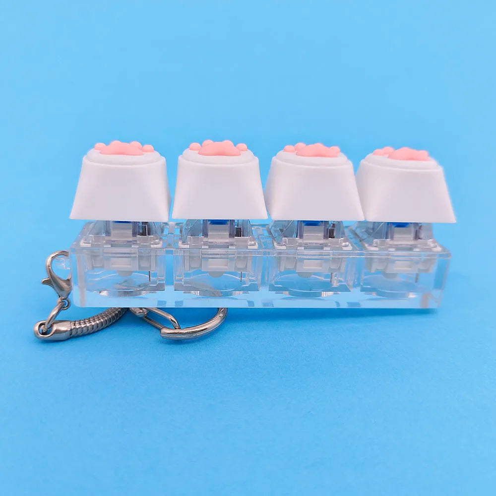 Fingertip Decompression Toy Keys Silicone Soft Cat PAWS Keychain Key Ring Mobile Phone Pendant Accessories Keyboard Tapping