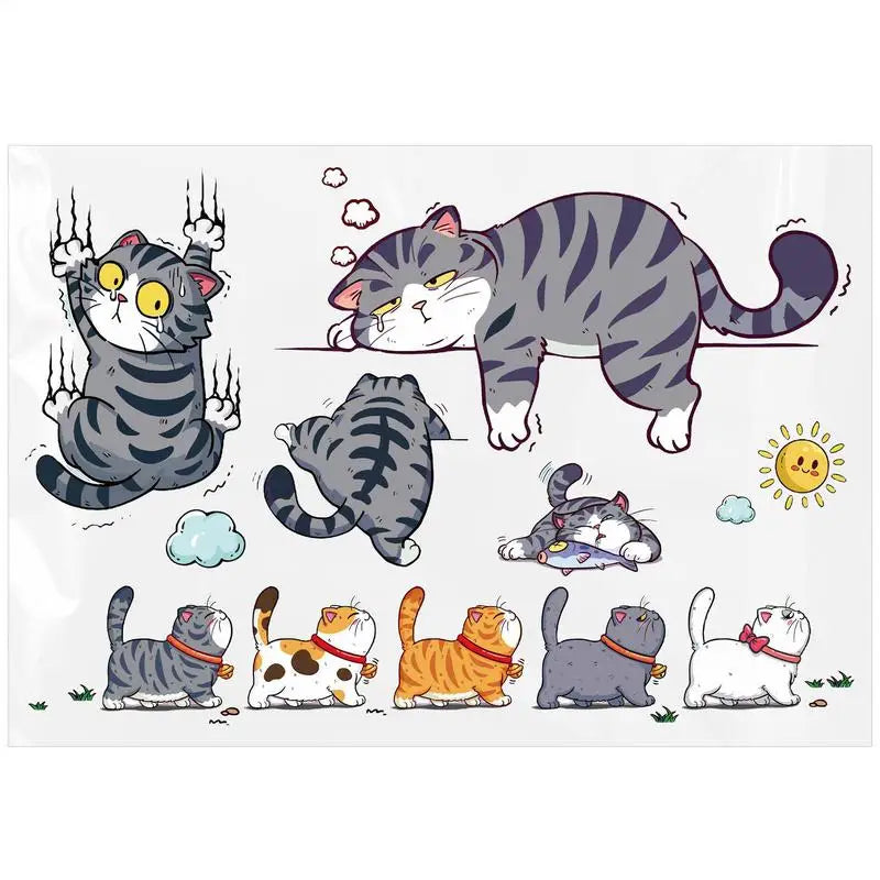 1 set Funny Car Sticker Cat Climbing Pet Animal Styling Stickers Car Scratch Cover Decoration Creative Bumper Decals Accessories