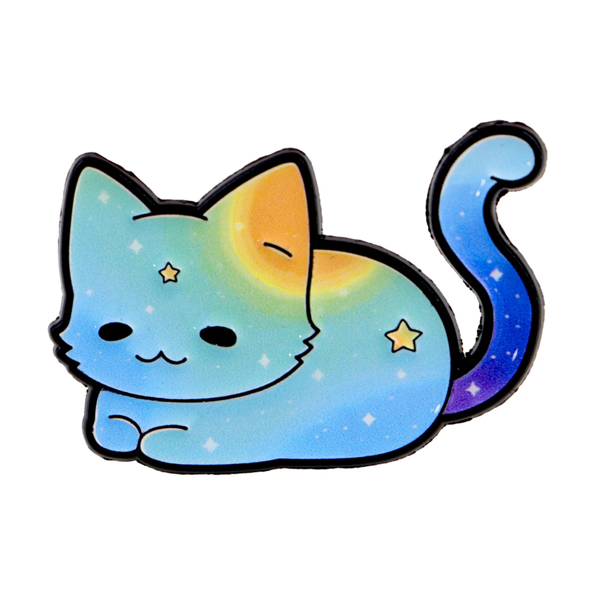 Cute Rainbow Galaxy Cat Enamel Pins Kawaii Cartoon Brooches Animal Lapel Badges Jewelry Gifts for Cat Lovers & Pride Accessories