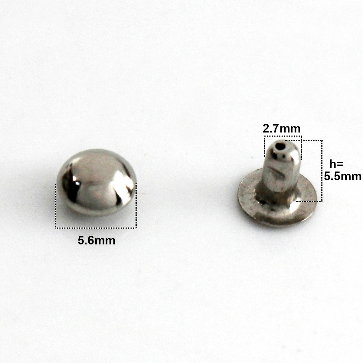 100sets Metal Dome Cap Rivets Mushroom Studs Round Rivet for Bag Clothing Garment Shoes Pet Collar Parts DIY Accessories