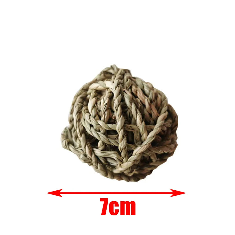 Guinea Pig Rabbit Hamster Small Animal Play Pet Roller Toys Natural Wooden Pine Dumbells Unicycle Bell Chew Chewing Braided Ball