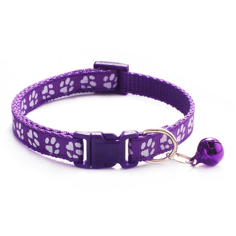 New hot pet for cat bell collar dog print cat collar multi-color optional necklace ring cat rope collar pet supplies