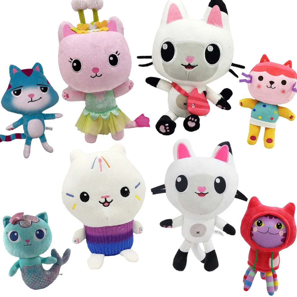 Popular Gaby Doll House Plush Toys Mercat Cartoon Filling Animal Smiling Cat Car Cat Embracing Gaby Girl Doll Children's Birthda