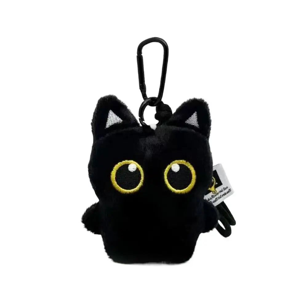 Cute Plush Black Cat Doll Toy Keychain Bag Pendant Charms Car Keyring Accessories For Women Couples Gift