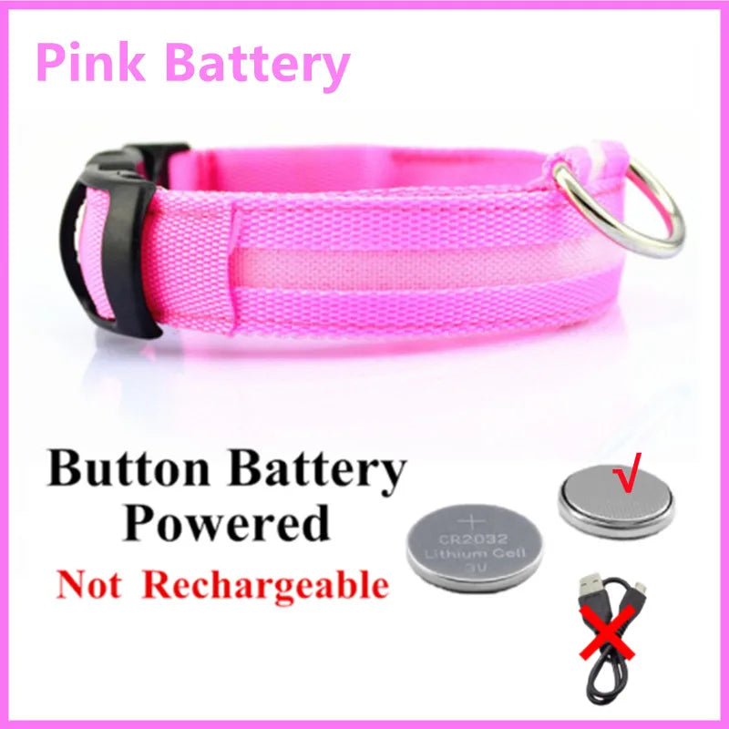 LED Luminous Collar Adjustable Glowing Dog Collar USB Rechargea  Flashing Anti-Lost/Avoid Car Accident Collar Dogs Pet Products