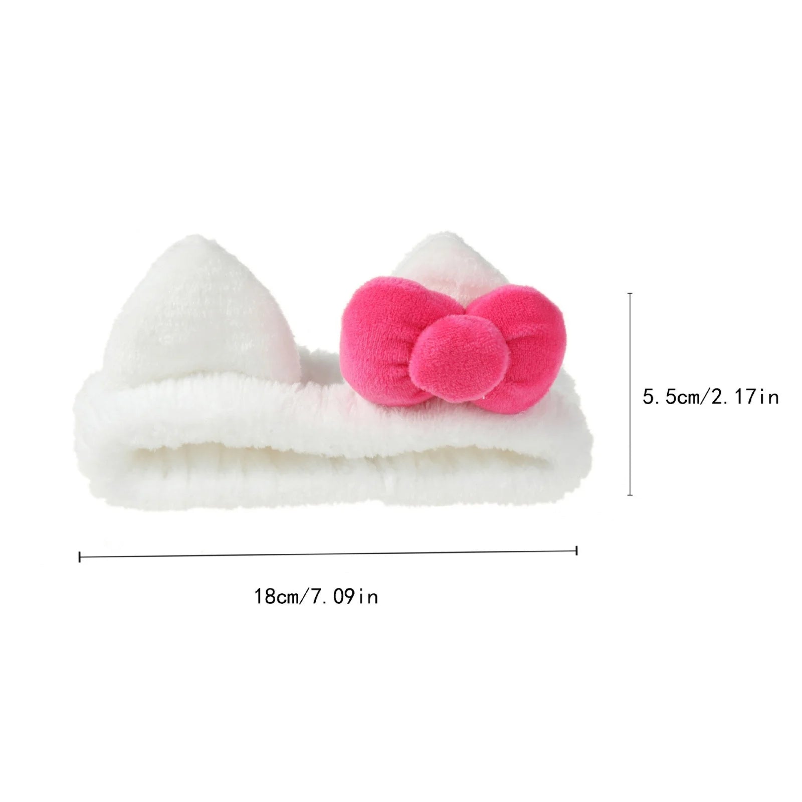 3PCS White Pink Plush Hair Set, Cat Ear Headband & Scrunchies, Cute Fuzzy Hair Accessories, Stylish Daily Hair Decor