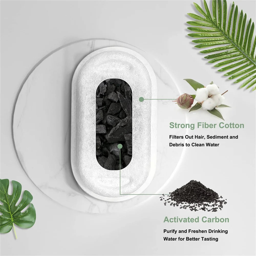 32pcs 16pcs 12pcs Automatic Cat Fountain Filter Replacement, Activated Carbon Cat Drinking Water Filter With Sponge Foam Filter
