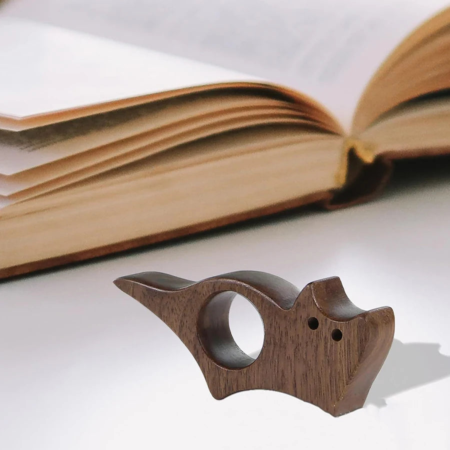 1pc Wooden Pet Cat Dog Reading Bookmark Bookmarks Rings School Supplies Student Pages Guide Marker Marking Sign Book Page Holder