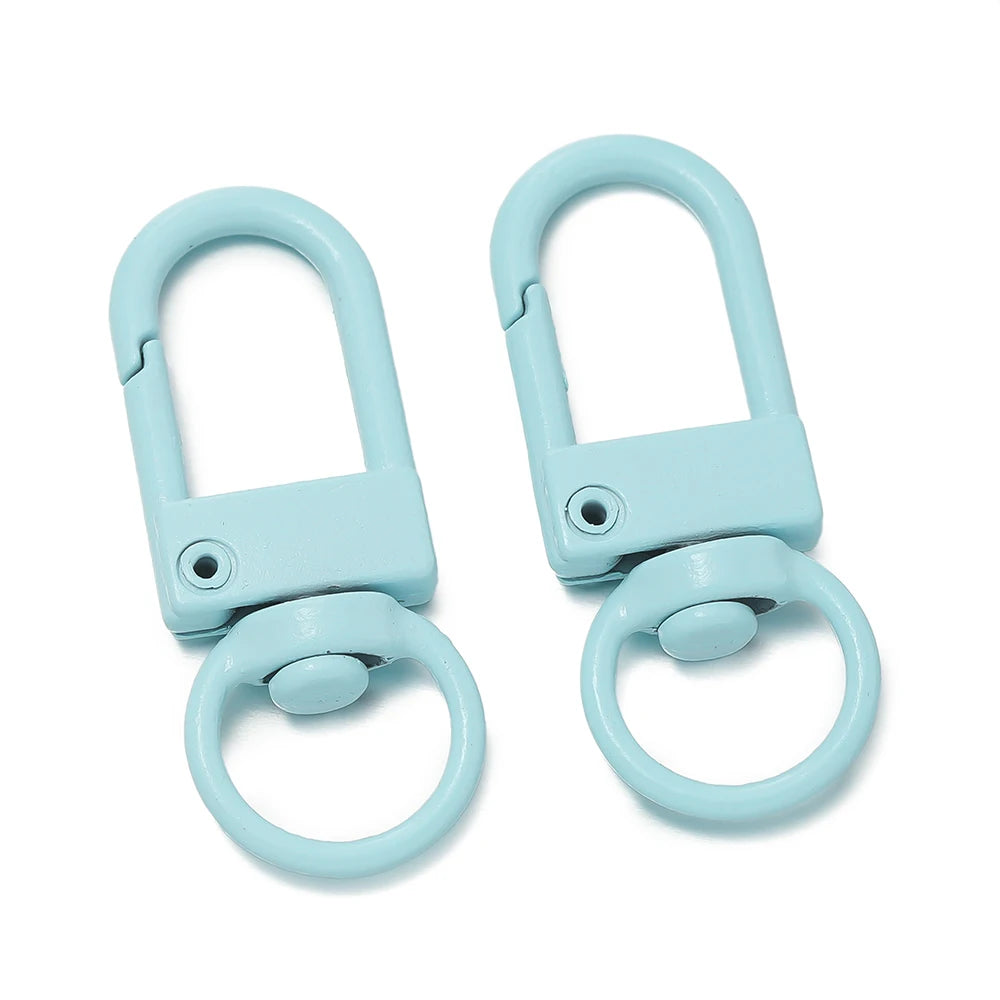 10pcs/Lot Colorful Snap Lobster Clasp Hooks For DIY Colorful Trinkets Making Rotating Pet Keychain Bag Keyring Accessories