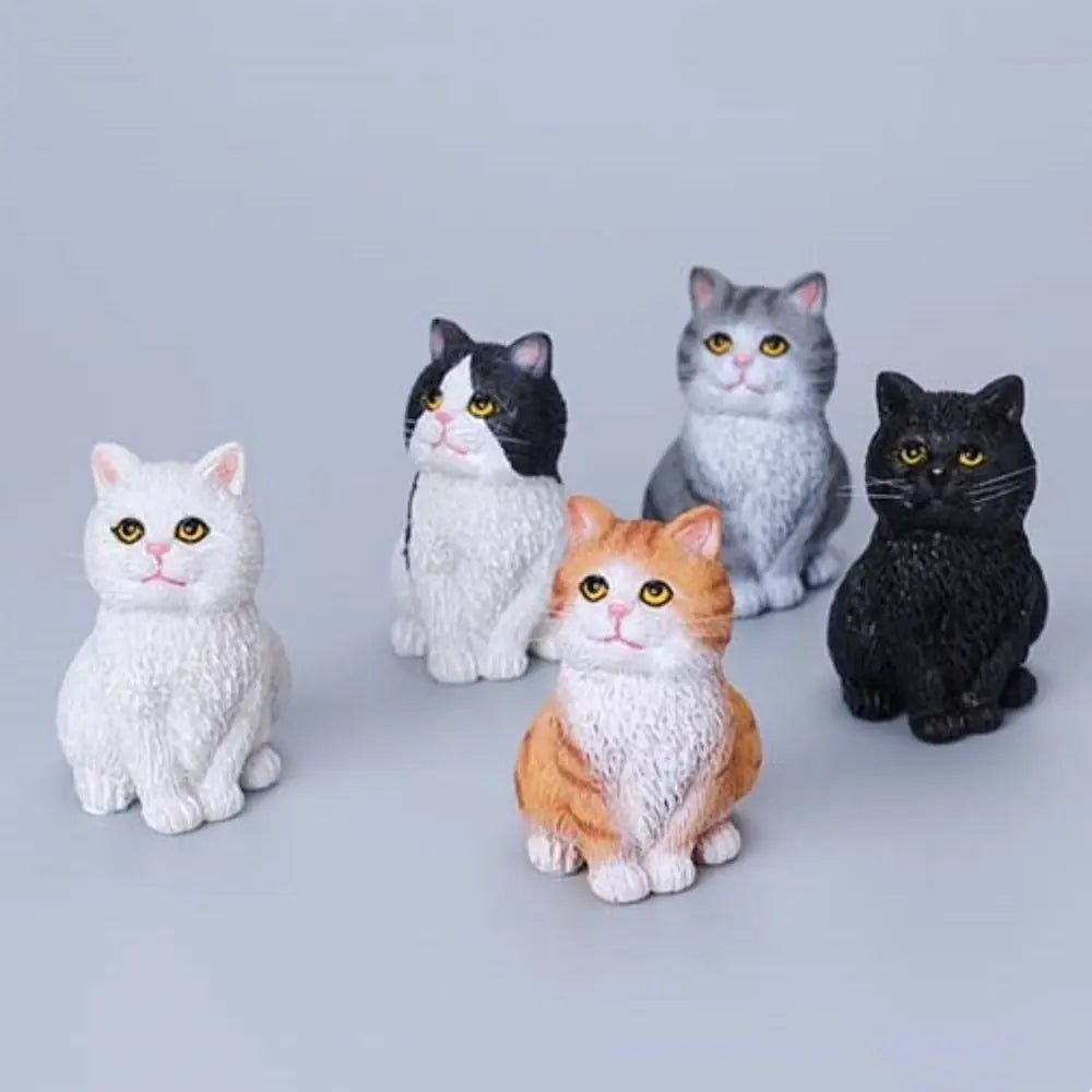 Children Gift Sitting Cat Ornament Simulation Cartoon Cat Pet Model Kitten Model Resin Cat Decoration Car Interior Decoration
