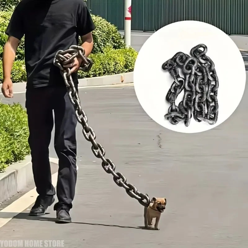 1 Piece Set 70 Inch Fun Dog Leash Prank Plastic Chain Photography Props Durable Decoration Cute Leash Pet Supplies Accessories
