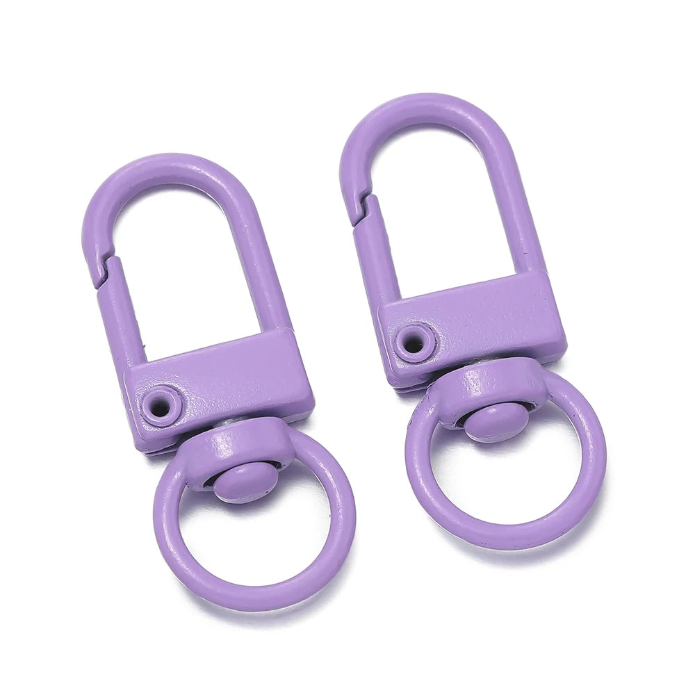 10pcs/Lot Colorful Snap Lobster Clasp Hooks For DIY Colorful Trinkets Making Rotating Pet Keychain Bag Keyring Accessories