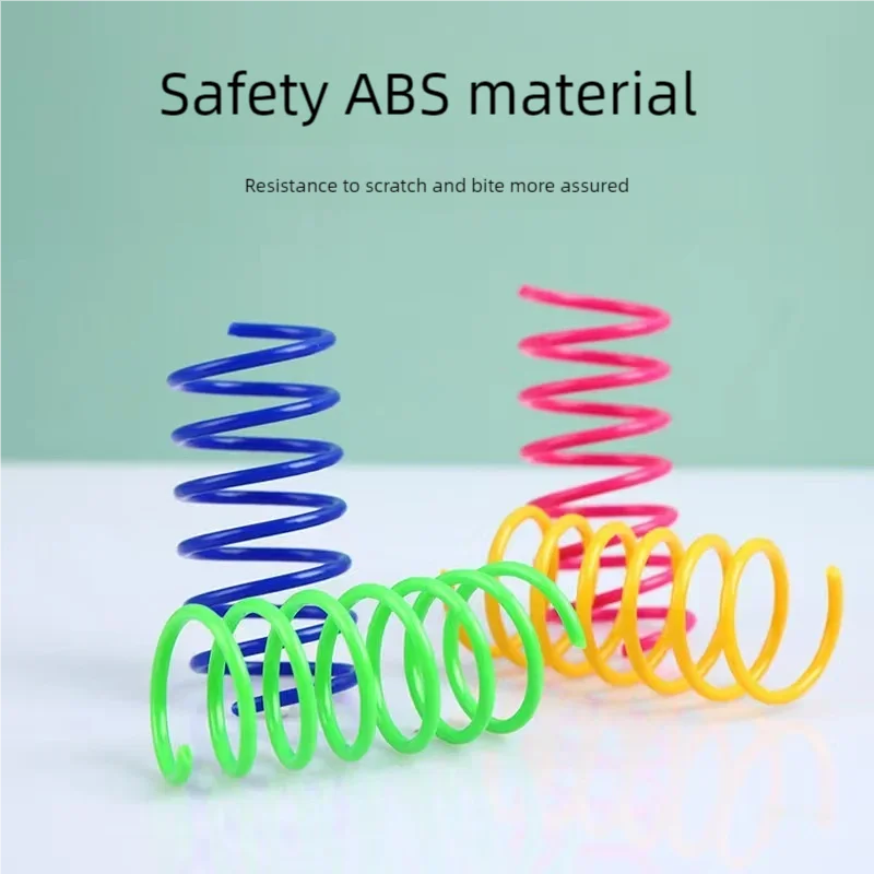 4/200Pcs Cat Spring Toy Cat Spiral Toys Interactive for Indoor Colorful Cats Plastic Springs Coil for Kitten Hunting Swatting