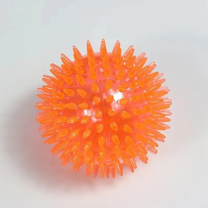 High Bounce TPR Spiky Dog Toy Ball Squeaky Bite Resistant Indestructible Molar Teeth Cleaning Interactive Self Play Relief Bored