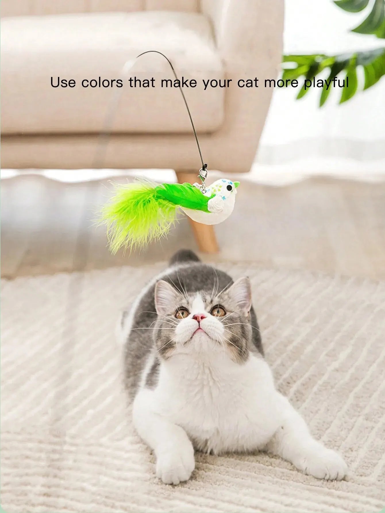 1pcs  Cat Interactive Toy Simulate Bird Interactive Sucker Feather Bell Funny Cat Toys