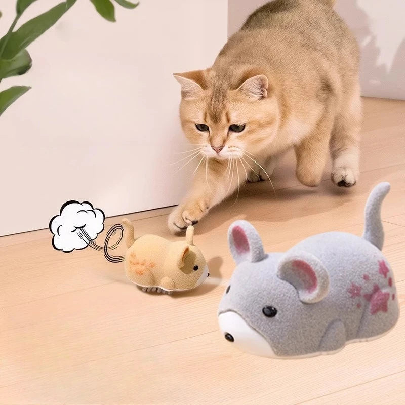 Electric Mouse Cat Toy Interactive Smart Fast Moving Kitten Toy Manhunt Self-Moving Obstacles Avoid Cat Toy Supplies