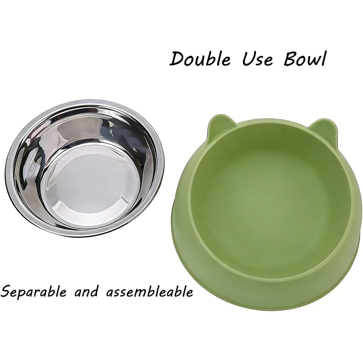 Stainless Steel Neck Guard Cat Bowl Pet Food Elevated Accessories Kitten Cats Articles Products Supplies Feeders Drinker Pets