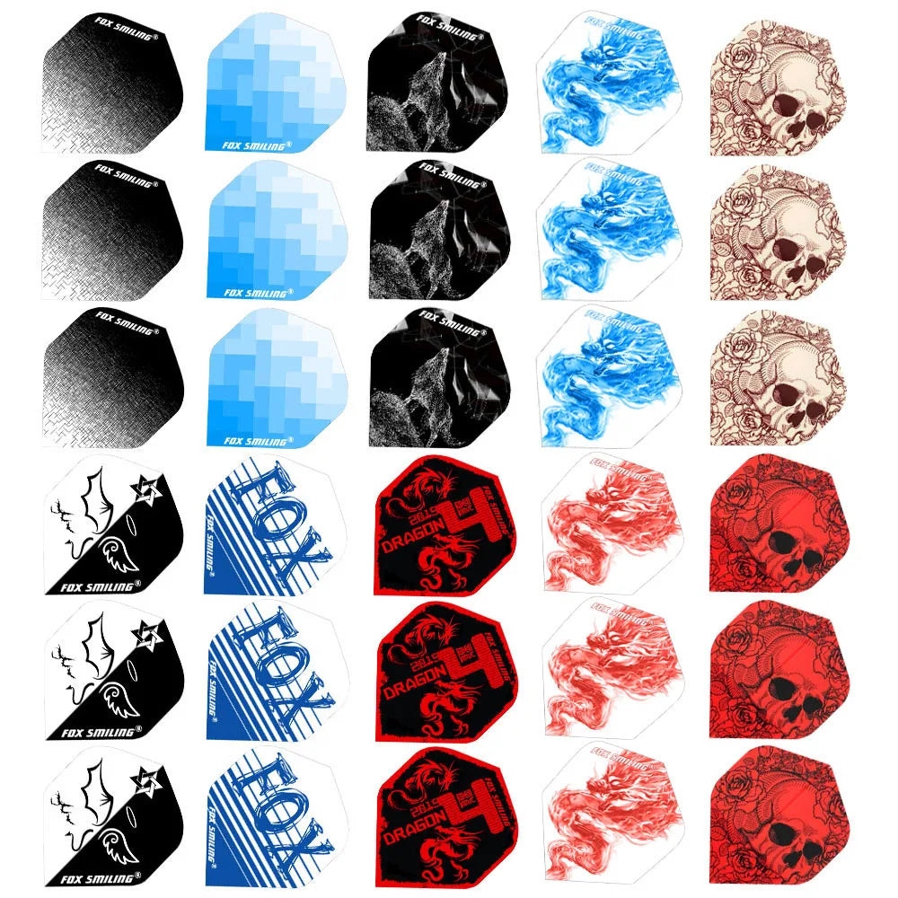 Fox Smiling Dart Flights Set 60PCS Multiple Styles Colorful PET Darts Flights Professional Darts Newly Dart Accessories
