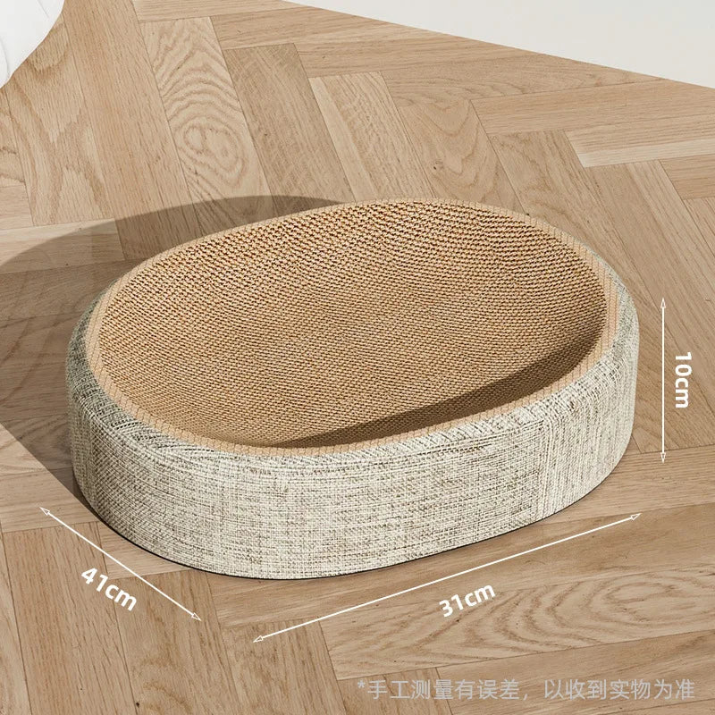 HTMCK2in1 Cat Scratching Board And Nest Oval Corrugated Paper Wear-Resistant Claw Grinding Toy Protect Furniture Cat Accessories