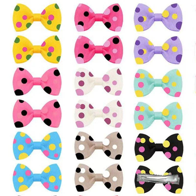 10/20Pcs Dot Pet Grooming Hair Clips Dog Cat Bows Hairpin Pet Girls Barrette for Small Dogs Supplies Pet Hair Grooming Acce