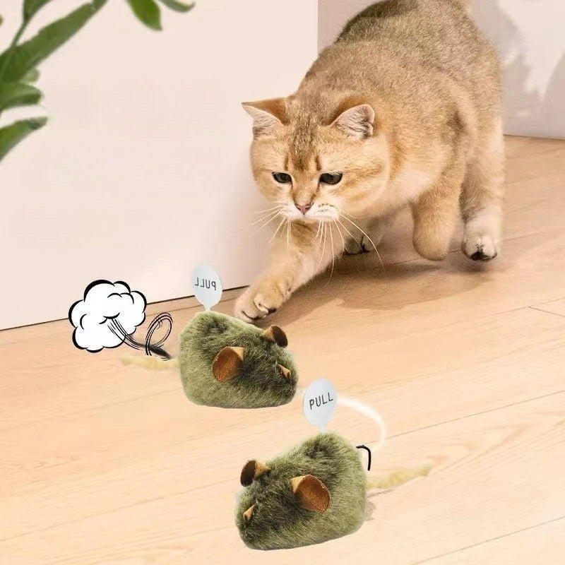 Cat Chew Plush Toy Squeaky Simulated Mouse Chew-resistant Teasing Kitten Toy Interactive Chasing Cute Teeth Grinding Cat Toy