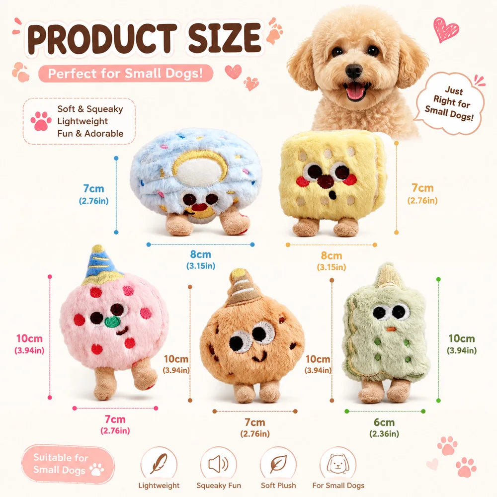 Plush Squeaky Toys Soft Cozy Lightweight Pet Chew Toy Funny Sound Puppy Training Toy for Indoor Play ﻿Small Dog Puppy