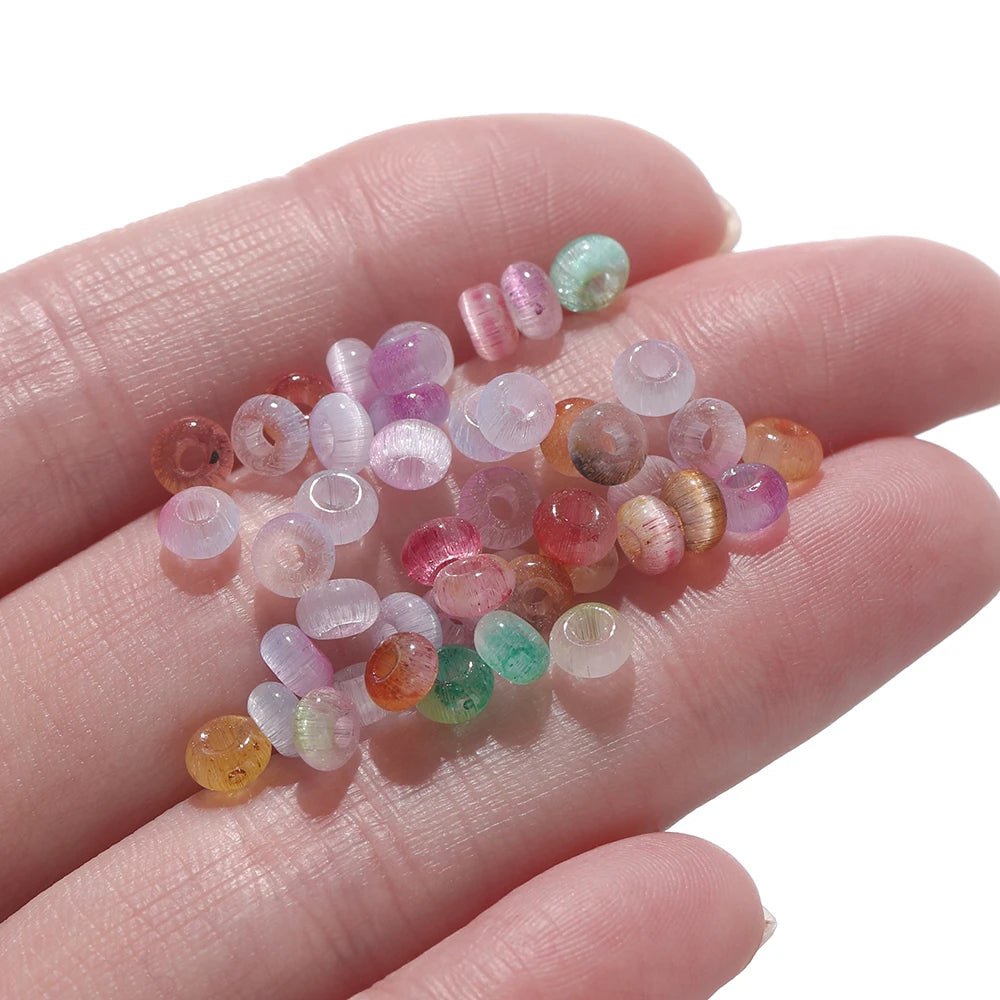 100Pcs/Lot 4mm Glass Imitation Cat Eye Round Beads for Handmade Making Jewelry DIY Bracelet Necklace Accessories