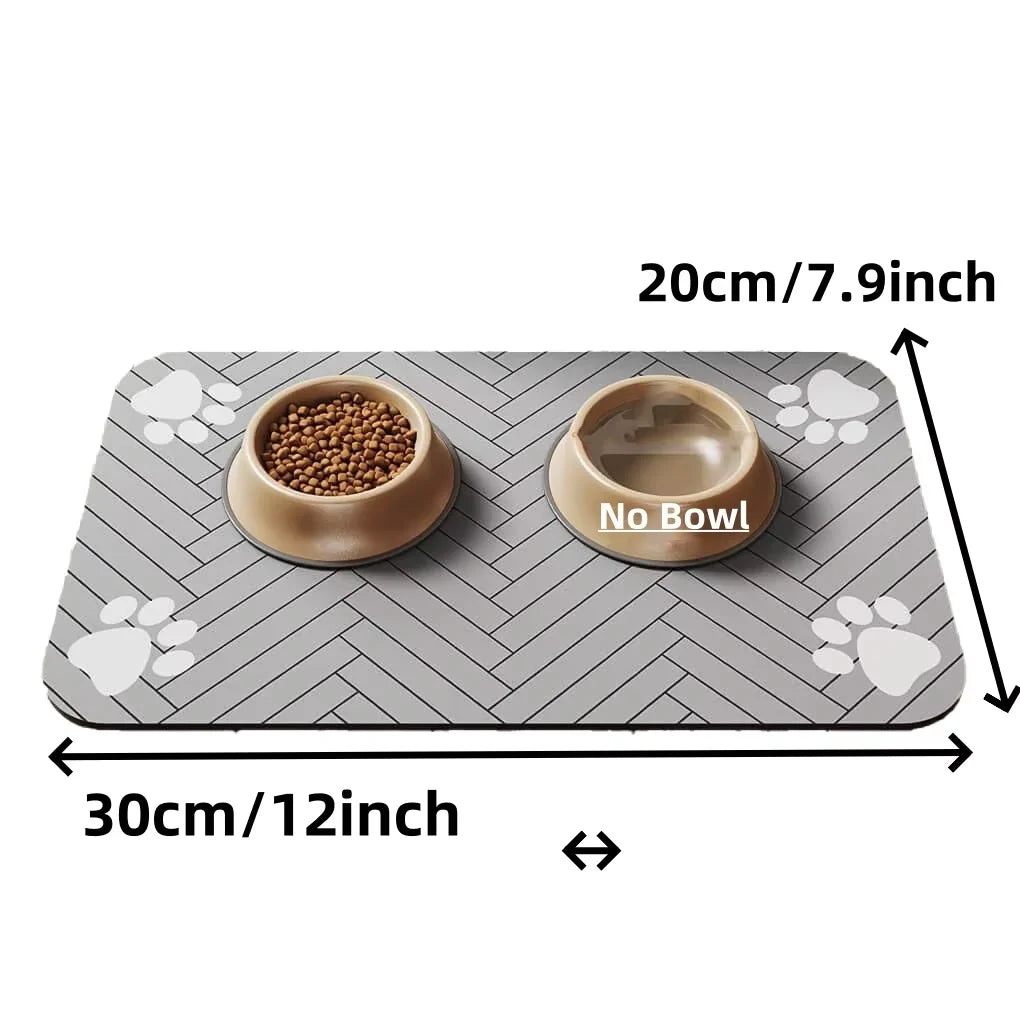 Little Kitten Dog bsorbent Pet Feeding Mat, Waterproof Placemat for Dog & Cat Food & Water Bowls, Quick-Dry Rubber Backing