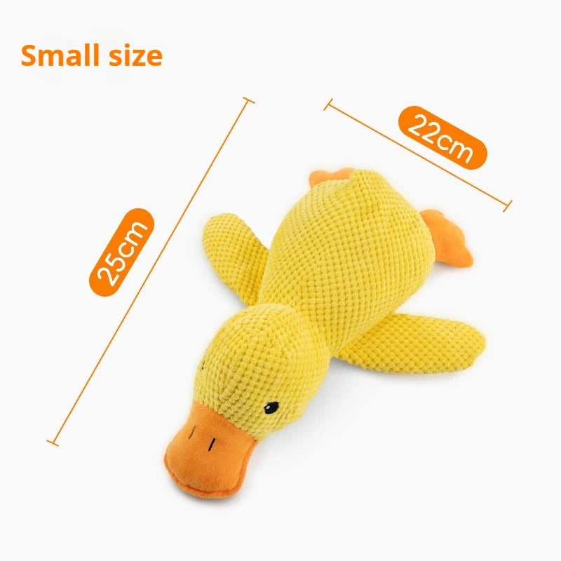 Dog Plush Duck Toy, Squeaky Bite Resistant Pet Toy, Teeth Grinding Relief Companion Sleeping Duck for Dog Chew Play