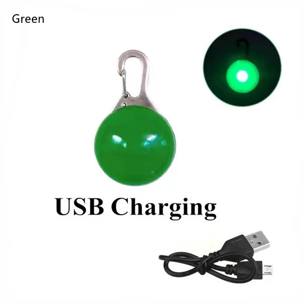 Rechargeable USB LED Dog Collar Pendant Pet Luminous Flash Light for Puppy Leash Accessory Decoration Dog Necklace