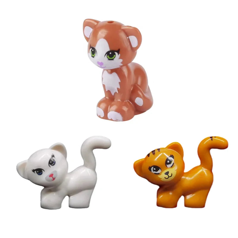 MOC Animal Scene Building Blocks Cats Dogs Sheep Pigs Chickens Eagle Parrots Dolphin Zoo Fram Accessories DIY Toys Bricks T14
