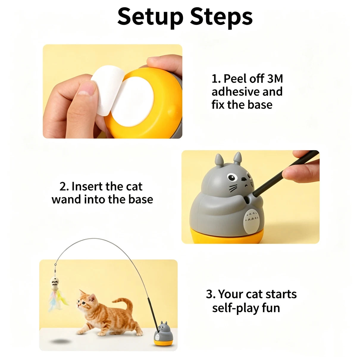 Fun Feather Long Pole Rotating Cat Wand Self-pleasure Relief Toy Soft Interactive Cats Kitten Toys Pets Accessories Pet Products