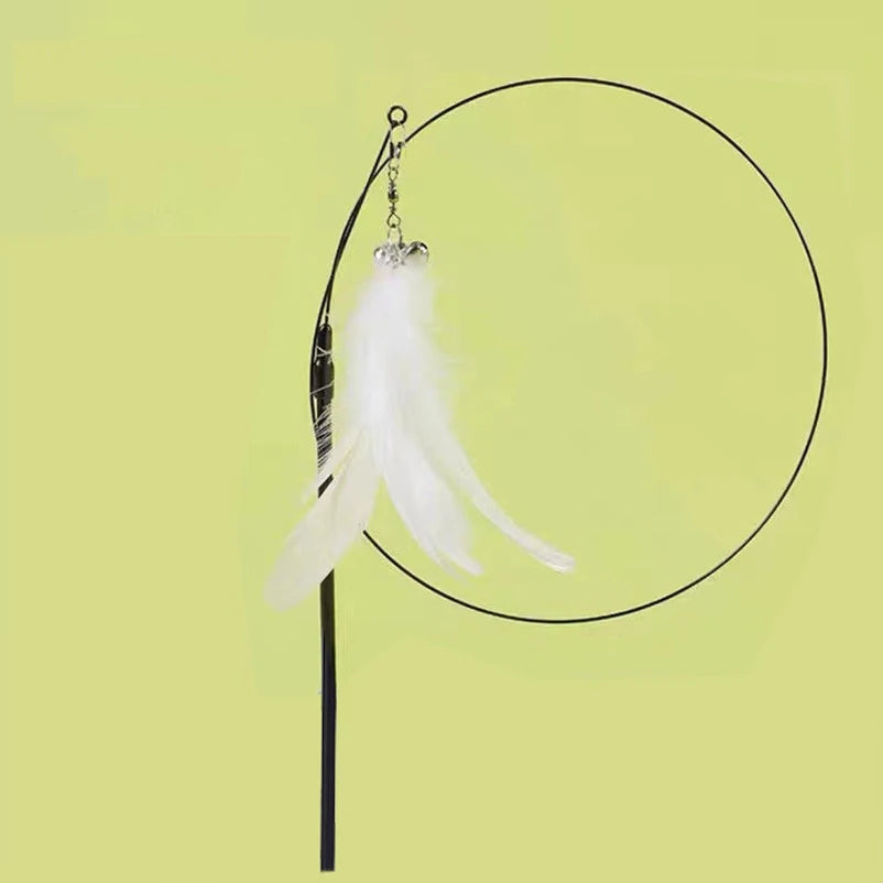 New strong suction cup cat teaser with bell long rod detachable cat self-entertainment toy